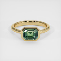 2.51 Ct. Green Sapphire Ring, 14K Yellow Gold 1