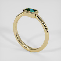0.35 Ct. Bluish Green Sapphire Ring, 14K Yellow Gold 2
