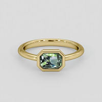 1.01 Ct. Bluish Green Sapphire Ring, 14K Yellow Gold 1