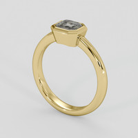 1.01 Ct. Greenish Brown Sapphire Ring, 14K Yellow Gold 2