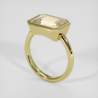 5.02 Ct. Peach Sapphire Ring, 14K Yellow Gold 2