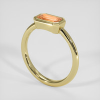 1.19 Ct. Peach Sapphire Ring, 14K Yellow Gold 2