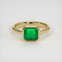 1.12 Ct. Emerald Ring, 18K Yellow Gold 1