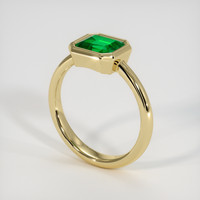 1.12 Ct. Emerald Ring, 18K Yellow Gold 2