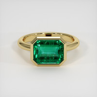 3.32 Ct. Emerald Ring, 18K Yellow Gold 1