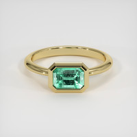 1.10 Ct. Emerald Ring, 18K Yellow Gold 1