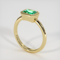 1.10 Ct. Emerald Ring, 18K Yellow Gold 2