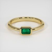 0.41 Ct. Emerald Ring, 18K Yellow Gold 1