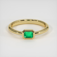 0.32 Ct. Emerald Ring, 18K Yellow Gold 1