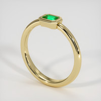 0.32 Ct. Emerald Ring, 18K Yellow Gold 2