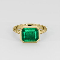 3.75 Ct. Emerald Ring, 18K Yellow Gold 1