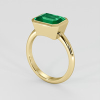 3.75 Ct. Emerald Ring, 18K Yellow Gold 2