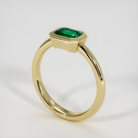 0.95 Ct. Emerald Ring, 18K Yellow Gold 2