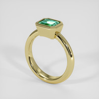 0.84 Ct. Emerald Ring, 18K Yellow Gold 2