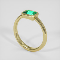 0.87 Ct. Emerald Ring, 18K Yellow Gold 2