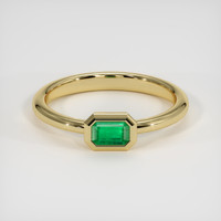 0.33 Ct. Emerald Ring, 18K Yellow Gold 1