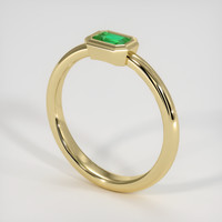 0.33 Ct. Emerald Ring, 18K Yellow Gold 2