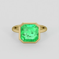 3.70 Ct. Emerald Ring, 18K Yellow Gold 1