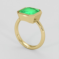 3.70 Ct. Emerald Ring, 18K Yellow Gold 2