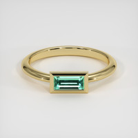 0.51 Ct. Emerald Ring, 18K Yellow Gold 1