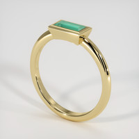 0.51 Ct. Emerald Ring, 18K Yellow Gold 2