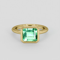 1.62 Ct. Emerald Ring, 18K Yellow Gold 1