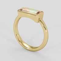 1.12 Ct. Watermelon Tourmaline Ring, 18K Yellow Gold 2