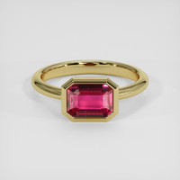2.04 Ct. Pinkish Red Ruby Ring, 18K Yellow Gold 1