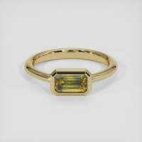 1.27 Ct. Greenish Yellow Sapphire Ring, 18K Yellow Gold 1