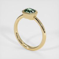 2.02 Ct. Bluish Green Sapphire Ring, 18K Yellow Gold 2