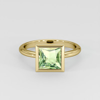 2.18 Ct. Green Sapphire Ring, 18K Yellow Gold 1