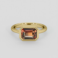 2.55 Ct. Orangish Brown Sapphire Ring, 18K Yellow Gold 1