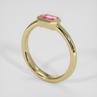 0.67 Ct. Pink Sapphire Ring, 18K Yellow Gold 2