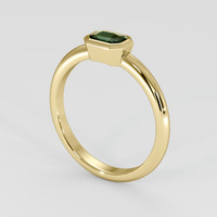 0.74 Ct. Bluish Green Sapphire Ring, 18K Yellow Gold 2