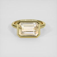 5.02 Ct. Peach Sapphire Ring, 18K Yellow Gold 1