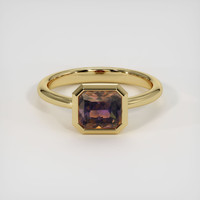 2.02 Ct. Orangish Brown Sapphire Ring, 18K Yellow Gold 1