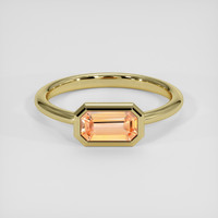 1.19 Ct. Peach Sapphire Ring, 18K Yellow Gold 1