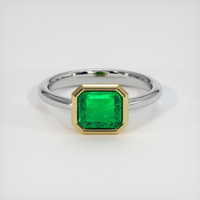 1.12 Ct. Emerald Ring, 18K Yellow & White 1