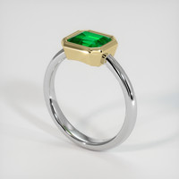 1.12 Ct. Emerald Ring, 18K Yellow & White 2