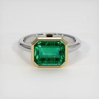 3.32 Ct. Emerald Ring, 18K Yellow & White 1