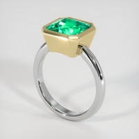 3.05 Ct. Emerald Ring, 18K Yellow & White 2