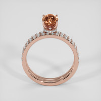 1.46 Ct. Orangish Brown Sapphire Ring, 14K Rose Gold 3