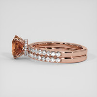 1.46 Ct. Orangish Brown Sapphire Ring, 14K Rose Gold 4