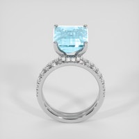 4.98 Ct. Blue Aquamarine Ring, 10K White Gold 3