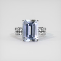 7.02 Ct. Blue Sapphire Ring, 14K White Gold 1