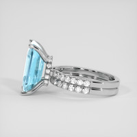 4.98 Ct. Blue Aquamarine Ring, 14K White Gold 4