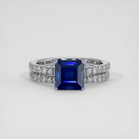 2.19 Ct. Blue Sapphire Ring, 18K White Gold 1
