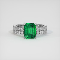 1.34 Ct. Emerald Ring, 18K White Gold 1