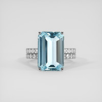 4.98 Ct. Blue Aquamarine Ring, 18K White Gold 1