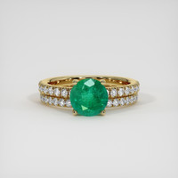 1.29 Ct. Emerald Ring, 18K Yellow Gold 1